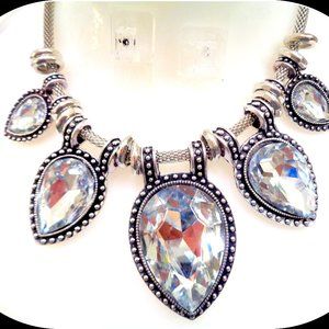 Vintage Brilliant Crystal For Lady's Big Necklace
